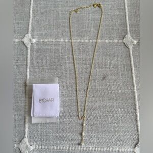 BYCHARI Gold Chain Necklace with Pearl Drops